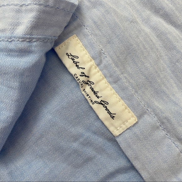 H&M Blue Button Up With Elbow Patches - Picture 5 of 9